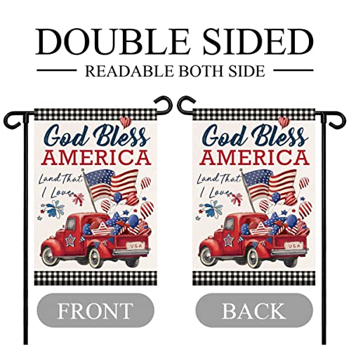 Foweso 4Th Of July Decorations Patriotic Garden Flags Welcome Truck Garden Flag Double Sided Burlap Design Memorial Day America Flag Small Flags For Yard And Garden Independence Day Holiday Flags #TOP5