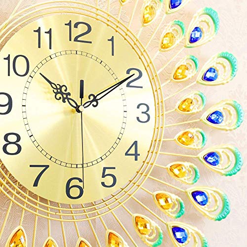 Horloge murale paon silencieuse contre les bruits de tic-tac