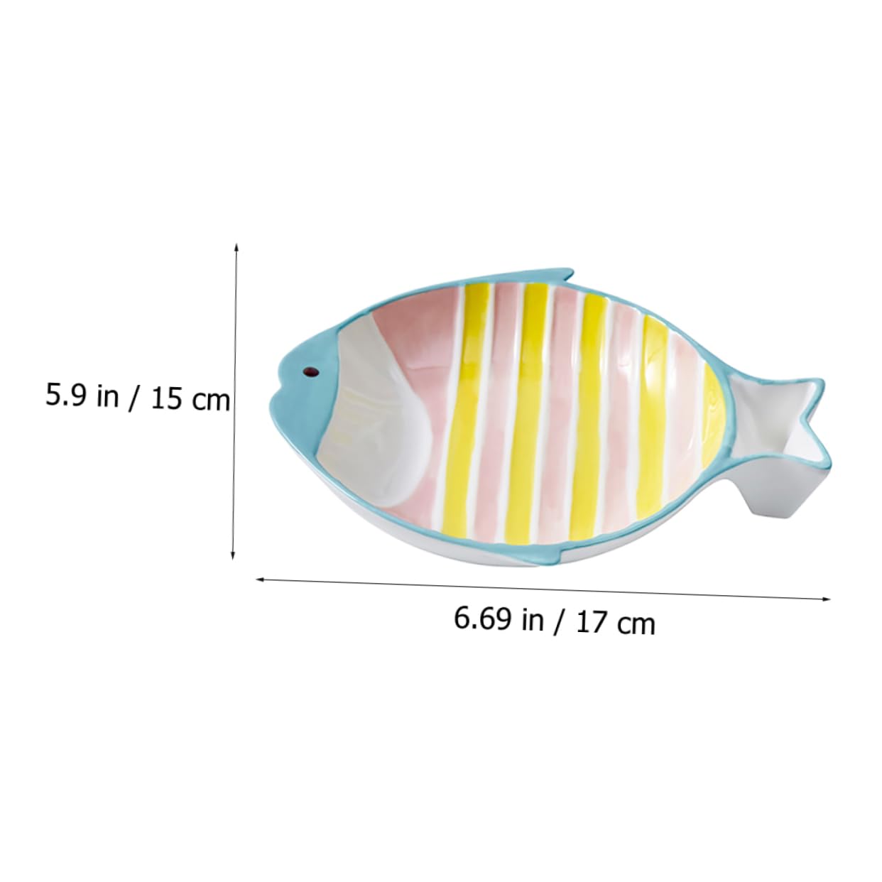 BCOATH Ceramic Cat Bowl Multi Function Pet Bowl for Cats and Kittens Fish Shaped Water and Food Dish Easy to Clean Sturdy Structure User Friendly Design for Feeding