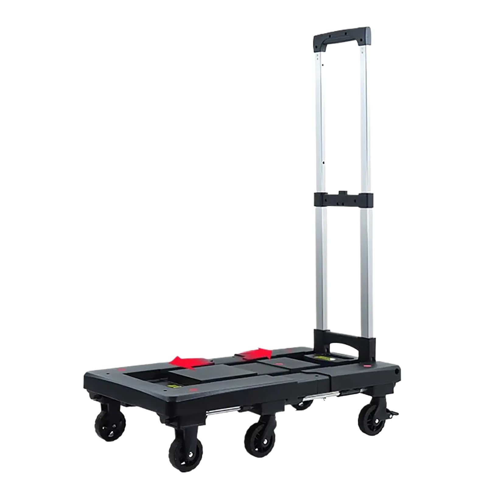 Handcart, Load Capacity 150kg/330lbs, Retractable Chassis, Save Space, Suitable for Airports, Schools, Offices(Black)