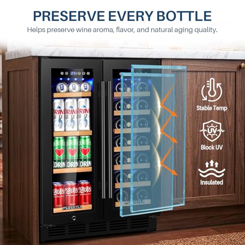 Image of 24 Inch Wine and Beverage Refrigerator Dual Zone Wine Fridge