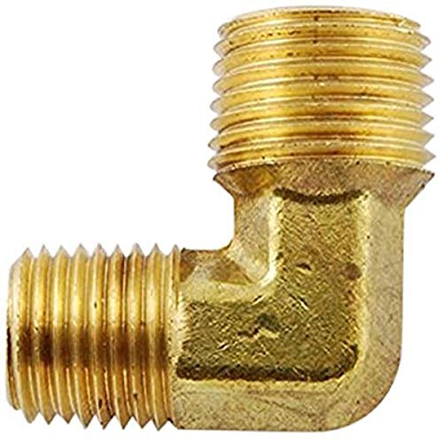 MettleAir 99-CB 3/8" NPT Male to 1/4" NPT Male 90 Degree L Elbow Hose Thread Union Reducer Fitting, Brass (Pack of 10)