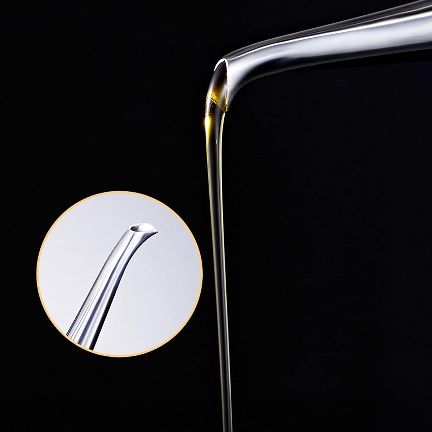 Oil and Vinegar Bottle Stainless Steel Oil Bottle with Handle Kitchen Leak-Proof Oiler with Spout Thickened Oil Dispenser for Home Hotel Restaurant Cruet Set