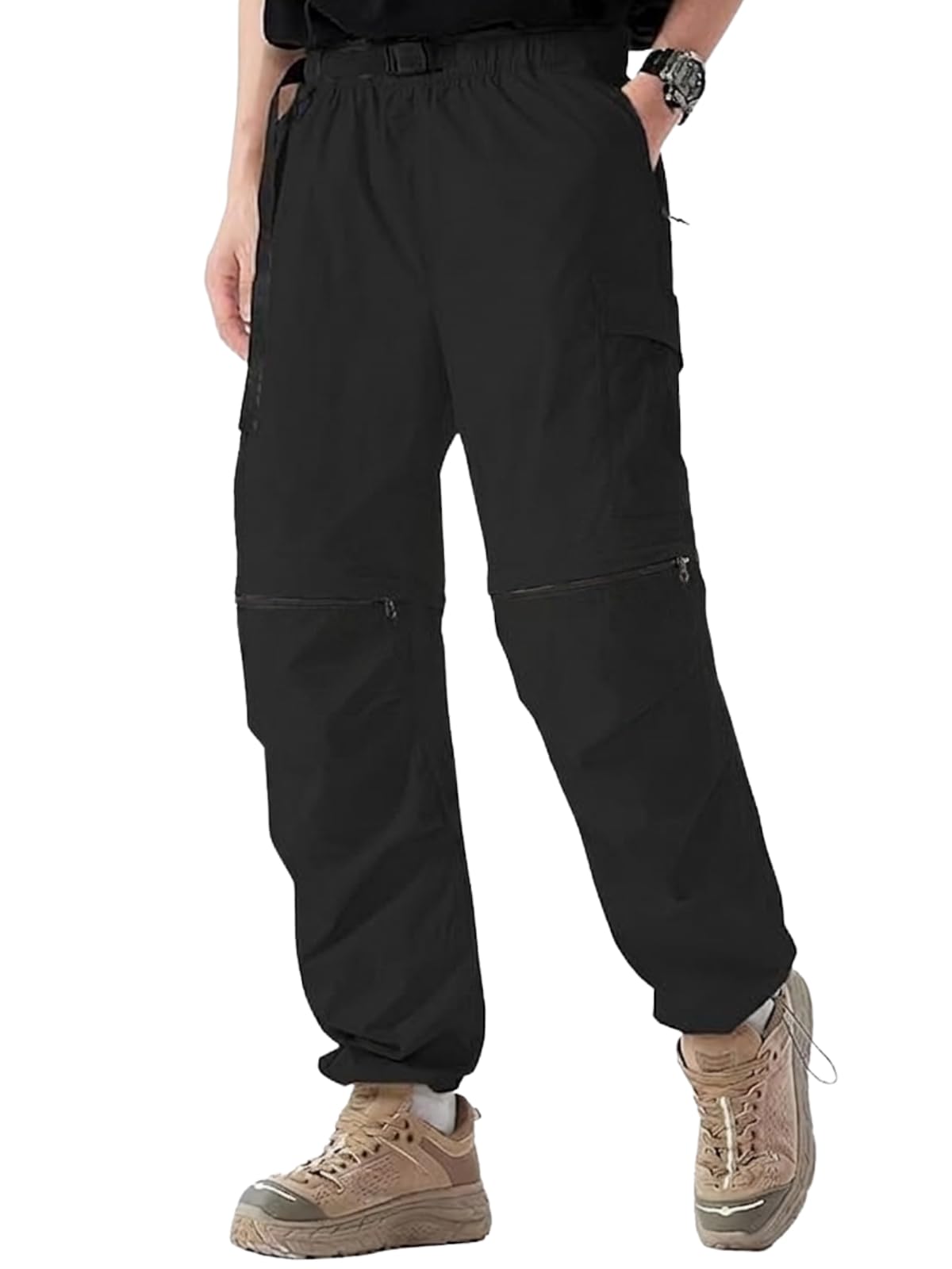 greciilooks Mens Cotton Cargo Pant Casual Convertible Trousers Lower for Men 6 Pocket Drawstring Waist-picture-45