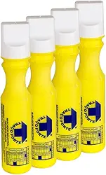 Kit 4 Marcador Industrial Traço Forte 2mm Caneta Riscador Peças Metais (Amarelo)