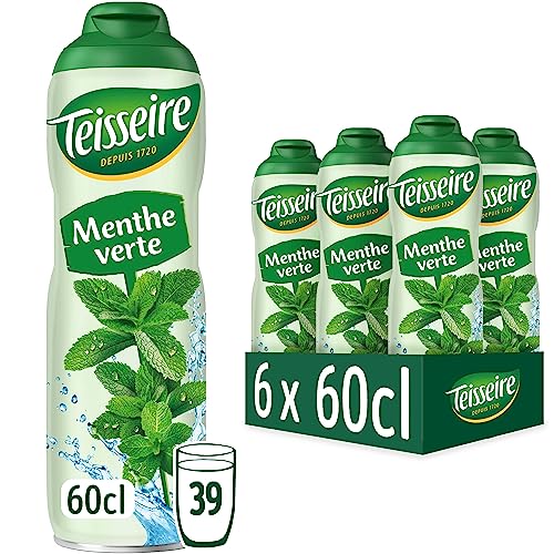 Sirop de menthe verte Teisseire boisson rafraîchissante et cocktail pack 6x60cl