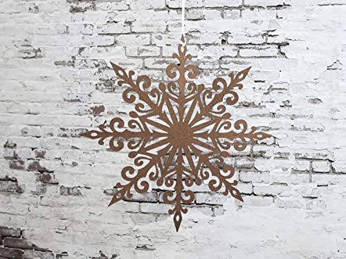 Chic Antique Schneeflocke Snowflake Papier mit Glitter Glitzerflocke versch. Größen und Farben (Ø 45 cm, Antique Mokka)