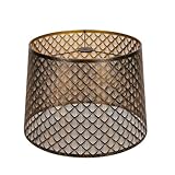 ALUCSET Metal Etching Large Lamp Shade, Drum Big Lampshades for Table Lamp and Floor Lamps, Unique Arrow Design, Bronze 12' Top X 14' Bottom X 10' High, Spider