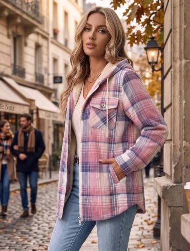 Zeagoo Womens Plaid Jacket Winter Coat Dressy Casual Flannel Fall Clothes - image 5
