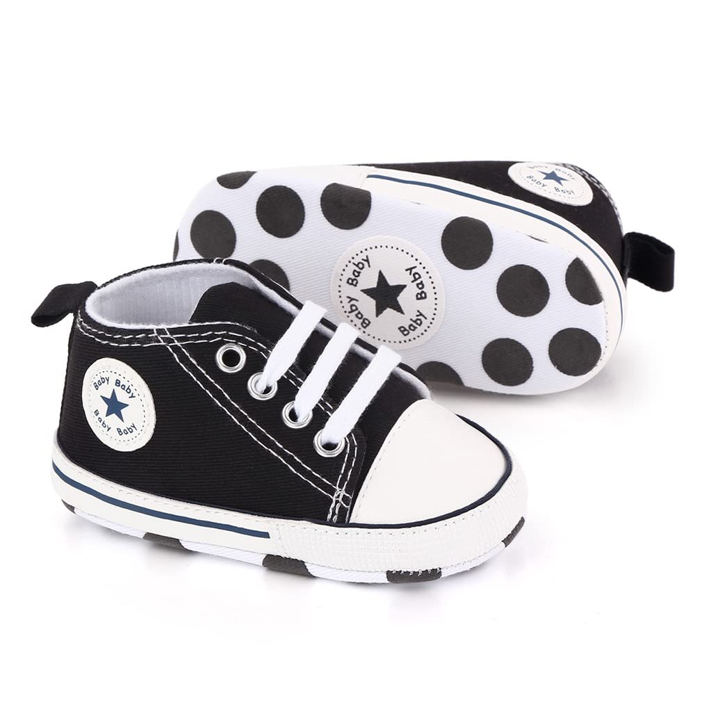 Lauflernschuhe Baby rutschfeste und atmungsaktive 0-18M Canvas-Schuhe mit weicher Sohle für Jungen und Mädchen