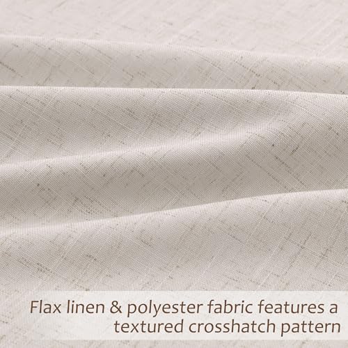 Greyish Beige 100% Blackout Pinch Pleated Linen Curtains 96 Inches Long for Living Room Bedroom Pinch Pleat with Hooks Back Tab Linen Drapes Thermal Insulated Room Darkening 96 Inch Length 40x96 by Aersas - Image 4