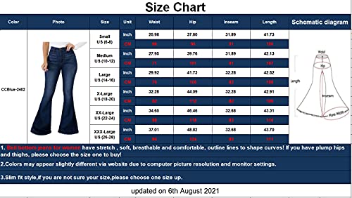 Cutecherry Ripped Skinny Bell Bottom Jeans For Women Classic Flared Jean Bell Bottom Pants #TOP2