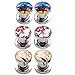 PiercingJ 6PCS 6G- 9/16" (4-14mm) Stainless Steel Screw Tunnel Plug Gauge Ear Stretcher Tree of Life / Chinese Peony / Ukiyoe Bird Flower