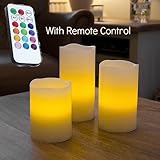 LEDitBe LED Candles Flameless Flickering Candles with Timer - Made of Real Wax with Light Vanilla Smell - Can Change Colors (Including Batteries)