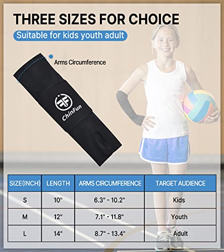 Chinfun Volleyball Arm Sleeves For Girls Women Passing Forearm Sleeve With Pads Kid Youth Adult Volleyball Training Equipment For Protect Arms From Sting 1 Pair Black Size 12 Inches #TOP5