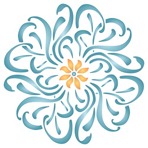 Flower Mandala Stencil, 10 X 10 Inch (M) - Floral Flowers Flora Plants Wall Stencils For Painting Template #TOP27