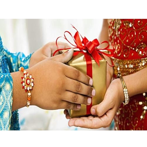 Image of Designer Rakhi (Pack of 5) | Roli-Chawal Pack With Greeting Card | Happy Rakshabandhan | Send Rakhi for Brother /Bhai /Bhaiya /Bhabhi /Kids | Rakhi Gift