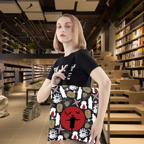 Bolso tote de lona LEVLO Jack & Hayes para fans de películas de terror, bolso de hombro con merchandising de horror miniatura 6