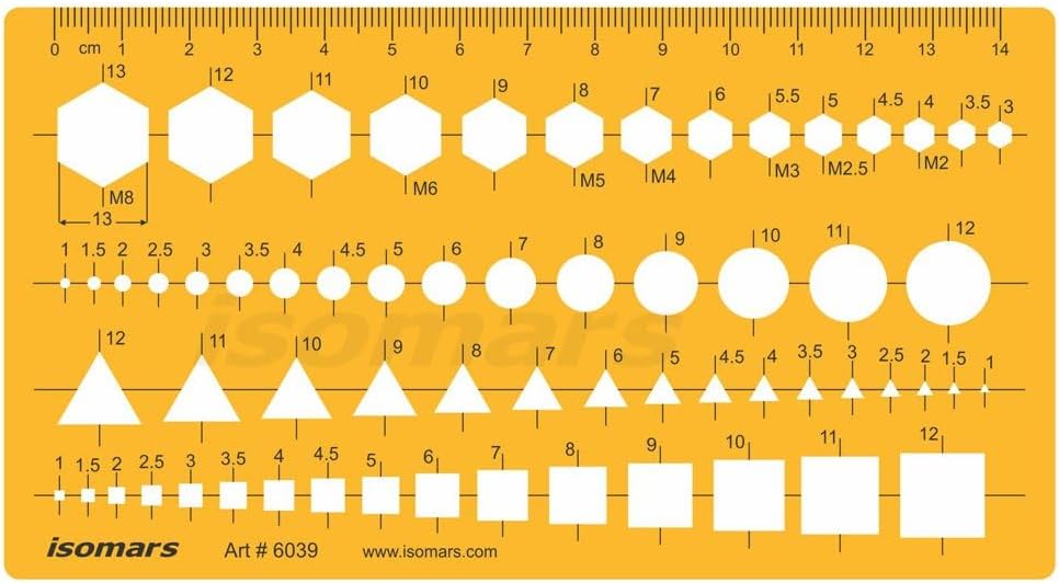 Isomars Combination Shapes Symbols Drawing Drafting Template Stencil
