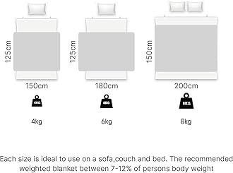 Brentfords Weighted Blanket Adults Teenagers Kids Therapy Sensory Anxiety Autism Insomnia Stress Relief-Silver Grey-125 x 180cm, 6kg(13lb)