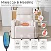 Oversized Swivel Recliner Chair with Massage and Heat, Rocking Chair Nursery with Adjustable Headrest, Rocking Chair Nursery Glider Chairs with 2 Pillows, Glider Rocker Recliner, White