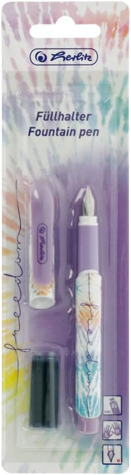 herlitz New Batik Freedom Fountain Pen Universal for Right and Left Handed Users, Pack of 1