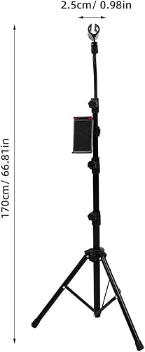 Miniatura 2 de Adjustable Professional Microphone Stand Tripod with Sturdy Non-slip Base Telescopic Mic Holder for Singing Recording Live Streaming with Carry Bag