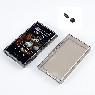 Soft Transparent Protective Shell Skin Case Cover for Sony Walkman NW-A306 NW-A307 NW-A300 Series with Dust Plug (Clear Black)