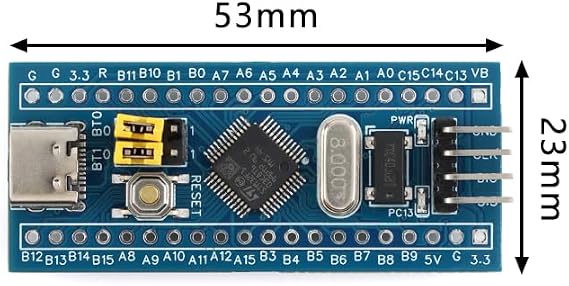 2Pcs STM32F103C8T6 Microcontroller Development Board, ARM Cortex-M3, Type-C Interface, 72MHz, 64KB RAM, 20 GPIO Pins