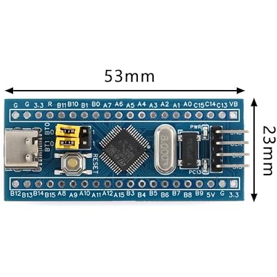 2Pcs STM32F103C8T6 Microcontroller Development Board, ARM Cortex-M3, Type-C Interface, 72MHz, 64KB RAM, 20 GPIO Pins