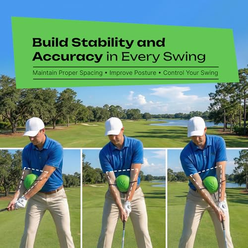 Xvolt Golf Training Aid Ball - Compression Golf Connection Ball Between Arms - Posture Correction Swing Trainer & Alignment Practice - Helps Train Proper Swing Mechanics & Arm Structure for all Levels