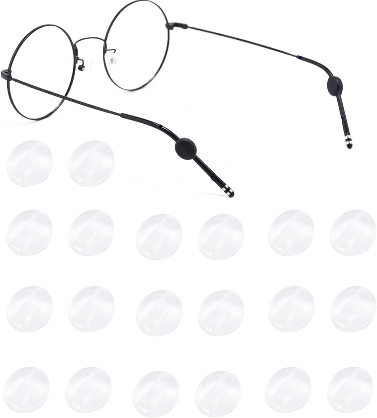 Silicone Eyeglasses Temple Grips Retainer, 2021 Upgraded Mini Round
