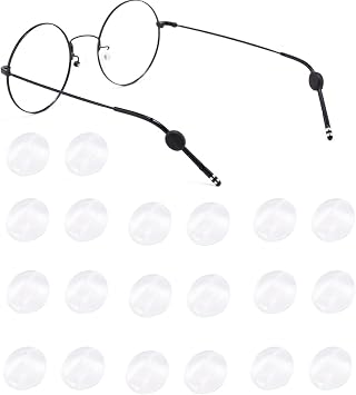 OPUGIT Silicone Eyeglasses Temple Grips, Mini Round Eyewear Retainer, Anti-Slip Glasses Retainer, Frame Grips for Spectacle, Sunglasses, Glasses, Eyewear, 10 Pairs, Clear