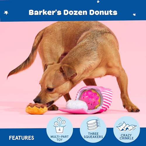 image for Barkbox Dog Toys – Barker’s Dozen Donuts Plush 4 in 1 Multi Part I