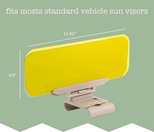 Miniatura 2 de Zone Tech - Visera antideslumbrante para parabrisas de automóvil, parasol universal de alta calidad y visión nocturna antideslumbrante (paquete de 4)