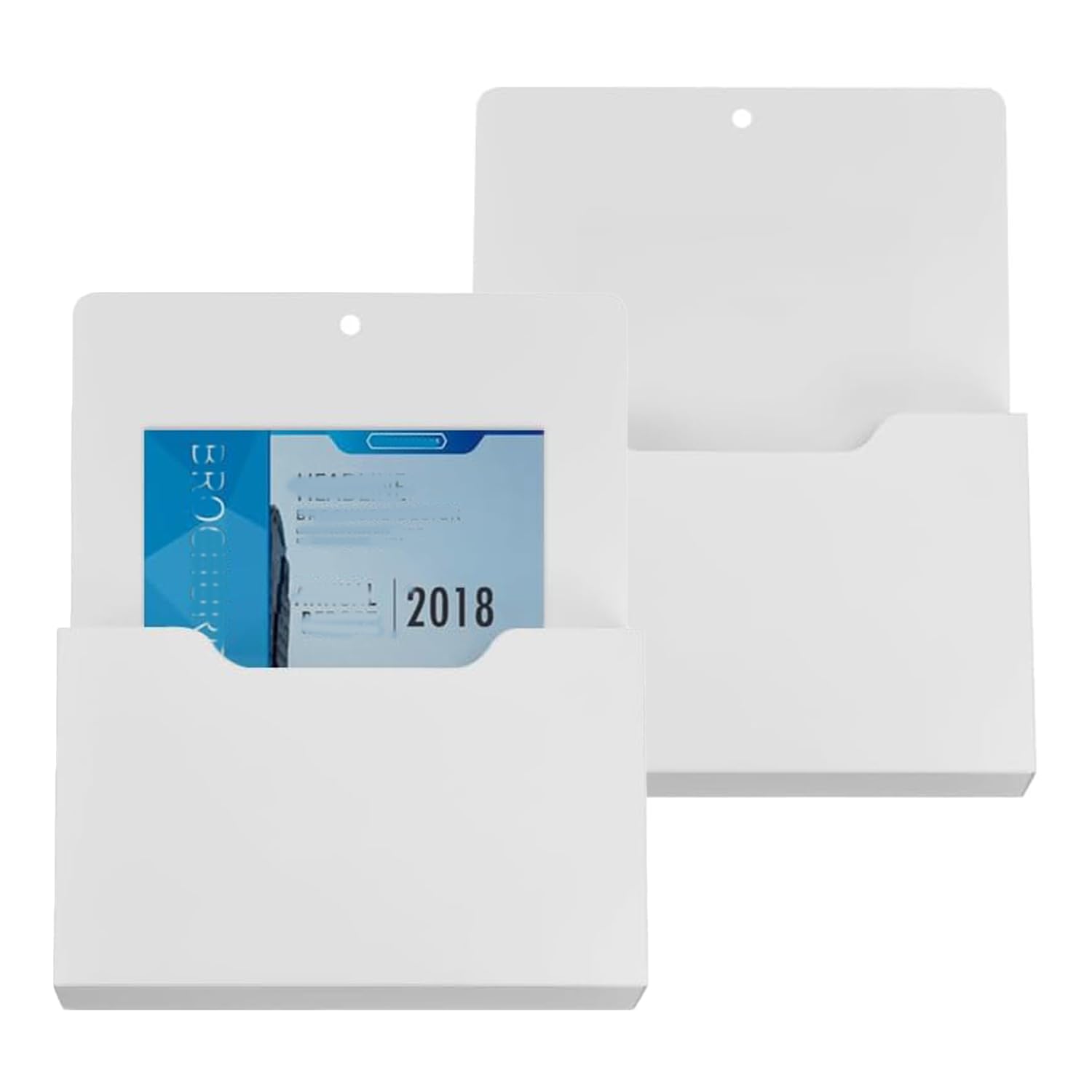 Porte-Documents Magnétiques A4 - Lot De 2 - Blanc - Aimants Puissants Pour Bureau/Frigo