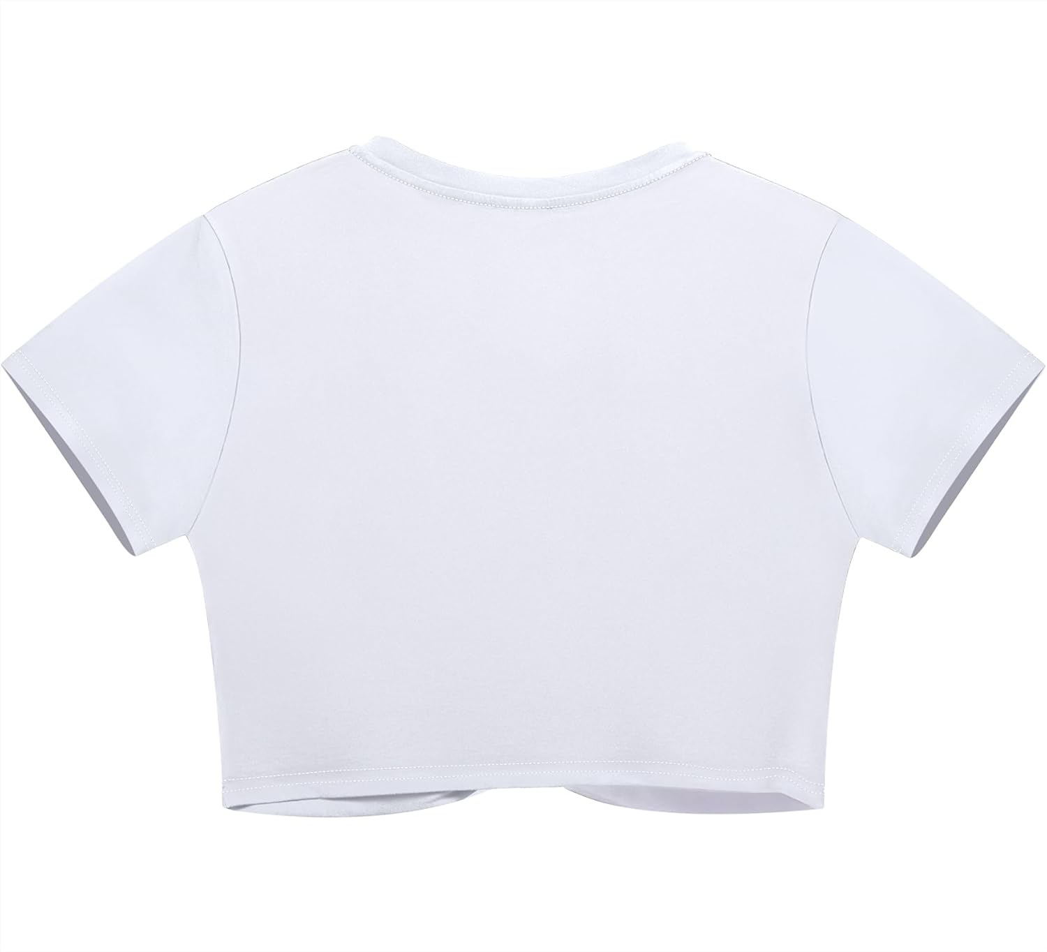 Lastshe Women's Plus Size Summer Crop Tops Short Sleeve Blouses Tie Twist Front Tee T-Shirt Outfits - Image 3