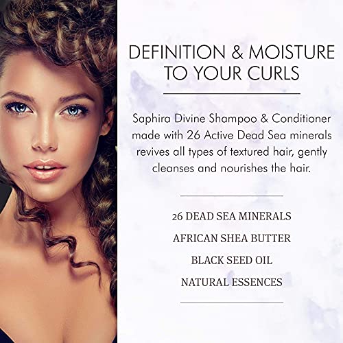Saphira Divine Curls Shampoo And Conditioner For Curly, Wavy And Multi-Textured Hair, Sulfate-Free, Paraben-Free, Deeply Cleanses, Restores And Hydrates Curls, 34 Ounce (Pack Of 2) #TOP2