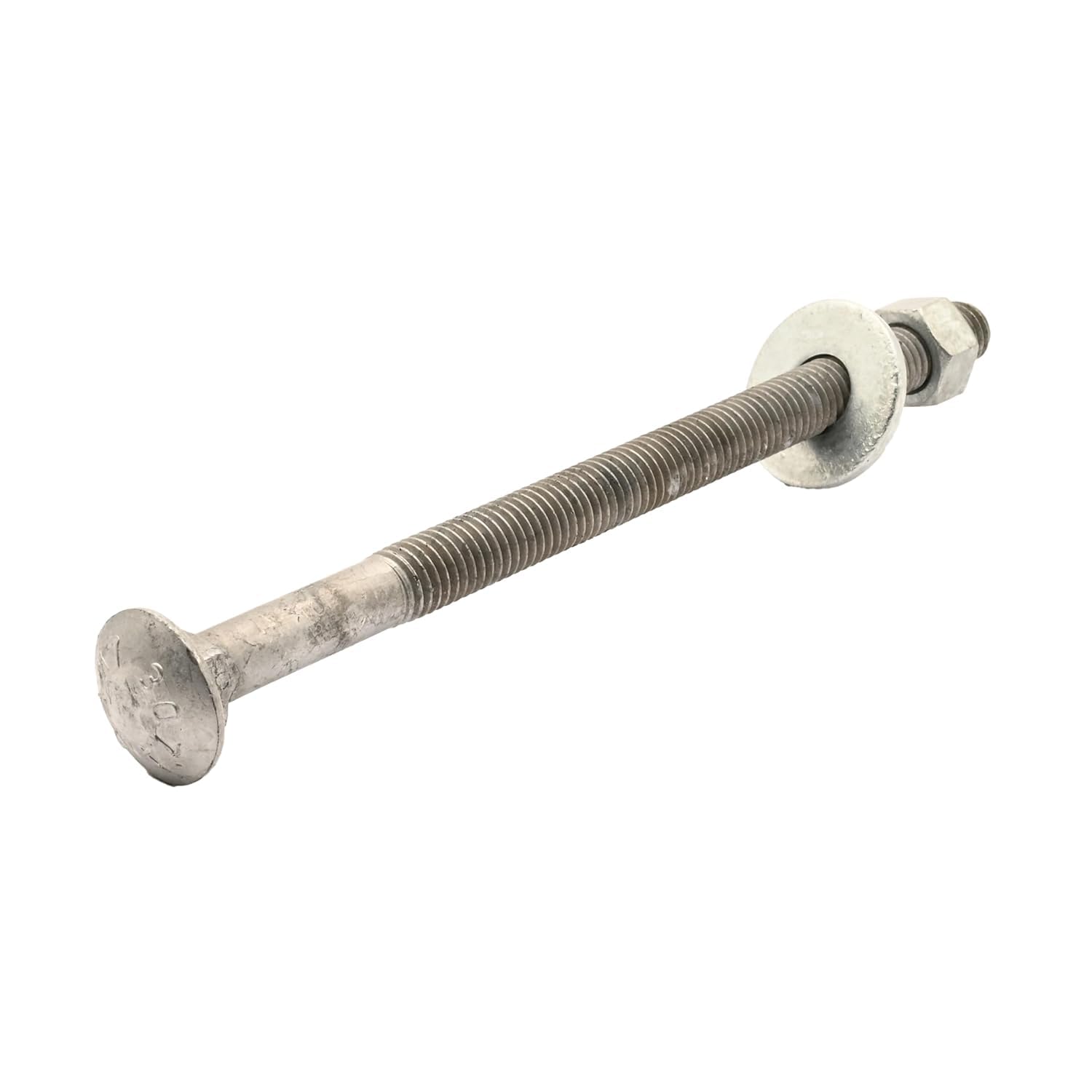 5/8"-11 x 11 (25 Sets) Hot Dipped Galvanized Carriage Bolt Kit for Exterior Use Grade 307A, Includes: USS Flat Washers (25 pcs) and Hex Nuts (25 pcs) by Fastener Depot