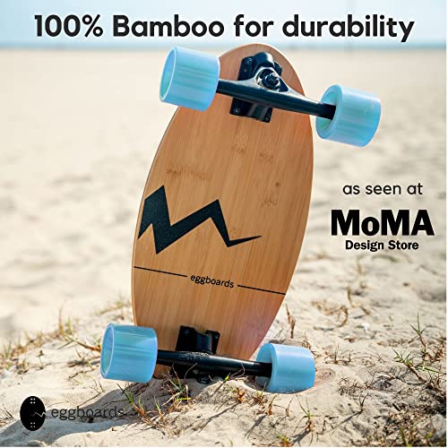 Eggboards Mini Longboard The Original - Bamboo Wood Cruiser Skateboard For Adults And Kids. Easy To Carry, Smooth To Ride #TOP4