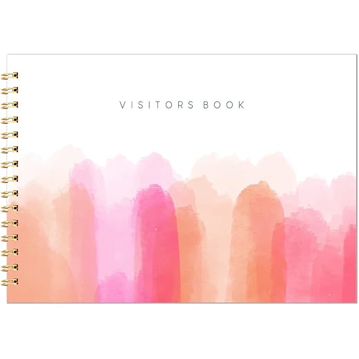 CHAARPAI Visitor Book – 8 x 12 Inches | Wiro Bound Guest Register for Hotels, Offices, Exhibitions, Boutiques & Business Use | Medium Size Visitor Log Book for Reception & Front Desk
