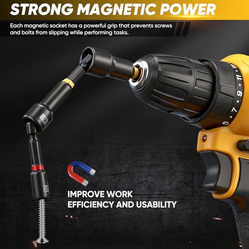 Saker 80-Piece Magnetic Impact Nut Driver Set, SAE & Metric Driver Bit Set, Socket Adapters, Bit Holder, Wing Nut Driver, Universal Sockets, Quick Release Extension, Power Bits with Storage Box — view 5