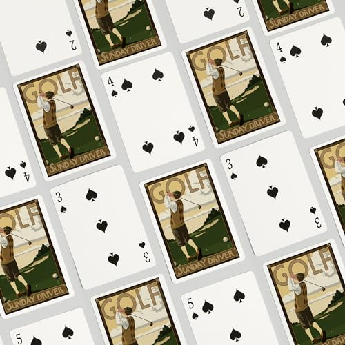 Lantern Press Golf, 52 cartas para póker tamaño adulto miniatura 4