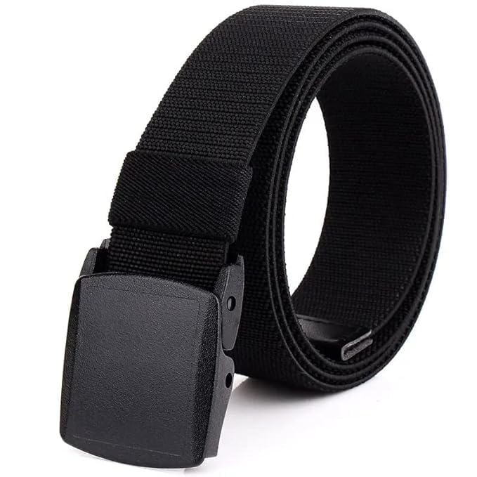Men's & Women's Nylon Canvas Strap With Automatic/Push Lock Plastic Flap buckle belt (BOB-46-BL)-image-22