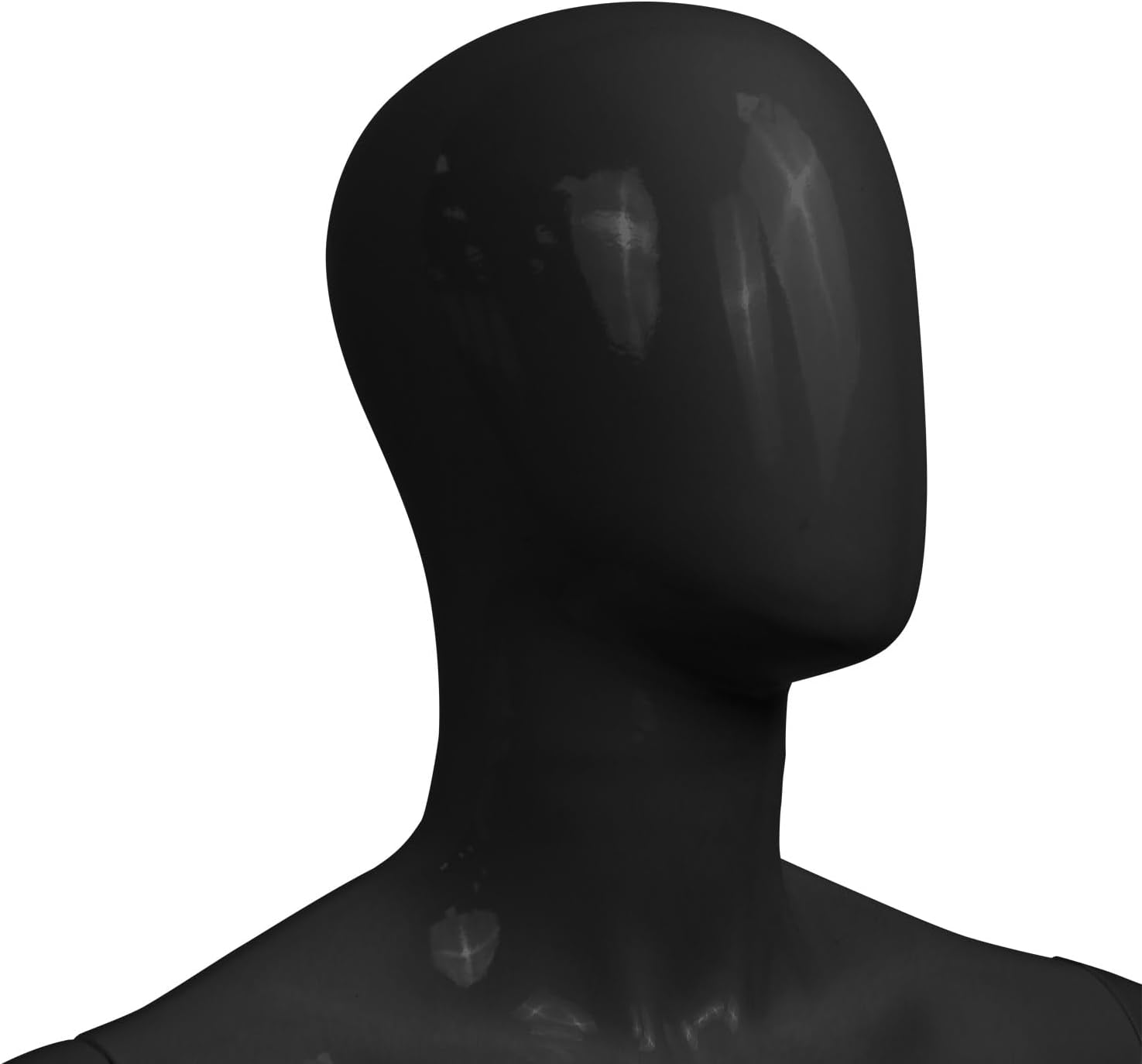 2 Pcs Black Male Mannequin Torso Adjustable Height Detachable Arms Dress Form Display w/ Metal Stand