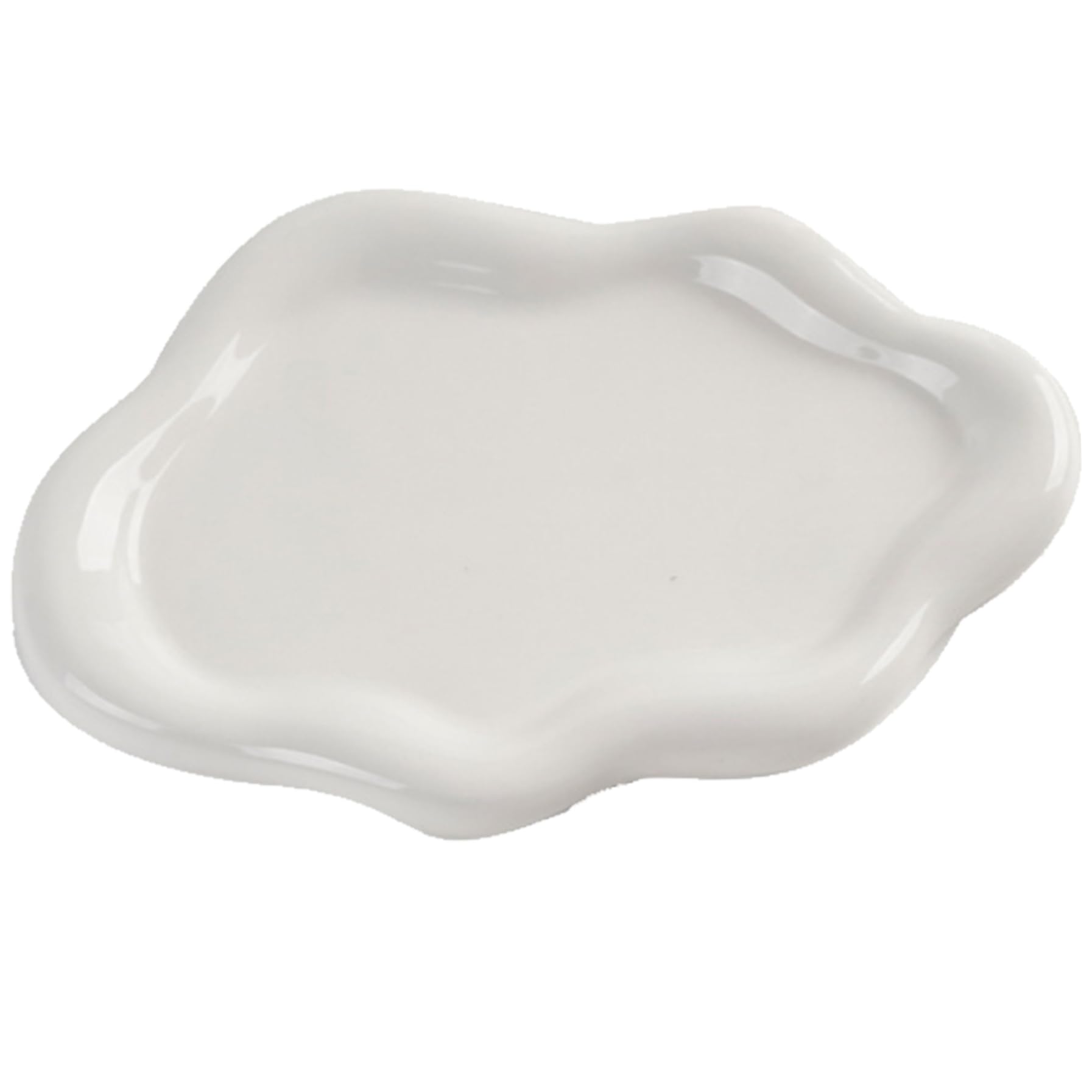 Plateau à Bijoux En Céramique Blanc - Forme Nuage Ovale Ou Ronde - Pour Rangement Boucles D'oreilles, Colliers, Ou Décoration De Table - 2