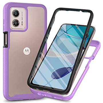 Eilkmcre Capa para celular Motorola Moto E14, Moto G24 / G04 / G04S com protetor de tela integrado, capa traseira transparente e fina, à prova de choque, resistente, resistente, capa protetora de