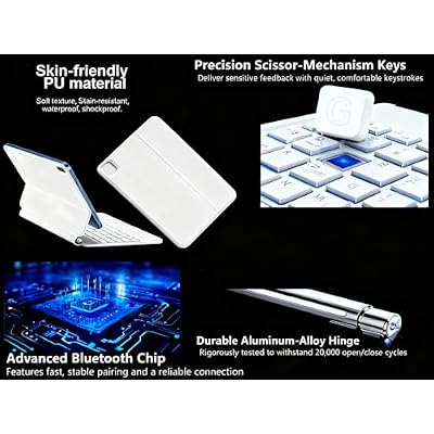 QUARK Magic Keyboard Case for iPad Pro 13-inch (M5/M4, 2025/2024), iPad Pro 13 inch Keyboard Case with Multi-Touch Trackpad, Easy-Set Magnetic Stand, Backlit, White,