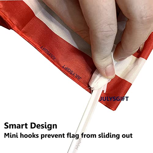 Pack of 2 Julysgift US American Car Flag with Window Clip 17\" x 12\"
