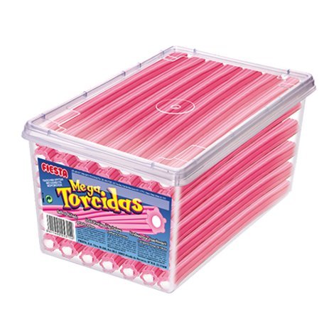 Mega Torcidas Helado FIESTA, Regalices con Sabor a Helado de Fresa, 60 Unidades, Textura de Gel Dulce